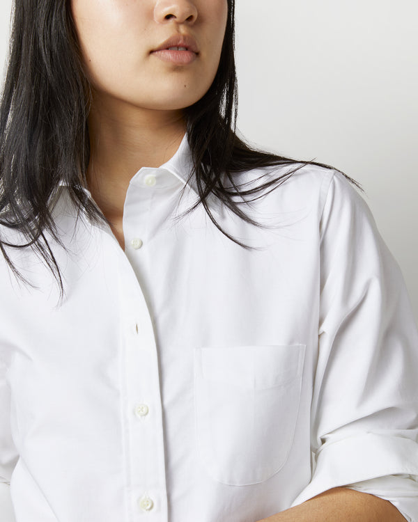 Sid Mashburn Boyfriend Shirt In White Oxford