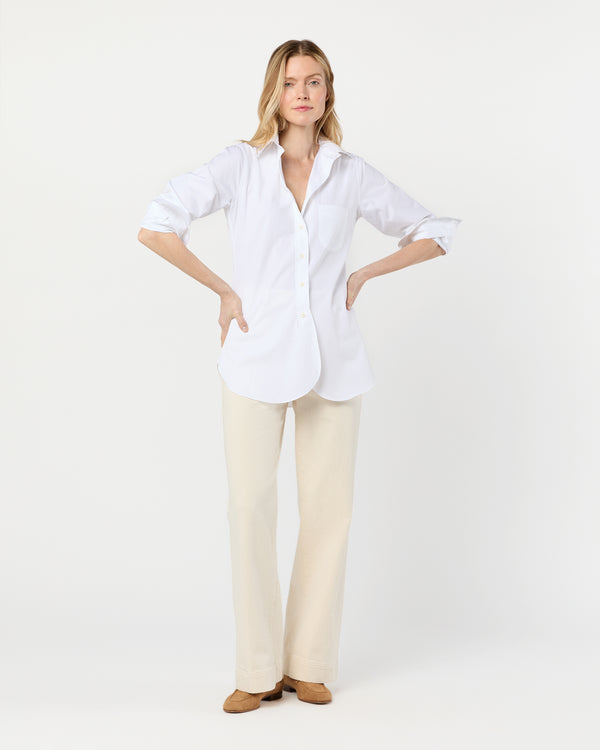 Sid Mashburn Boyfriend Shirt In White Poplin