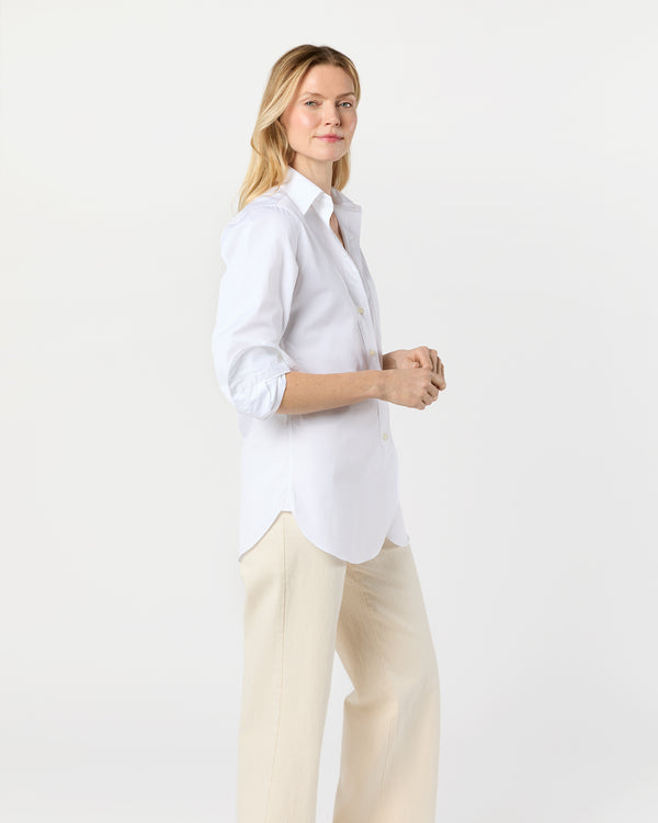 Sid Mashburn Boyfriend Shirt In White Poplin