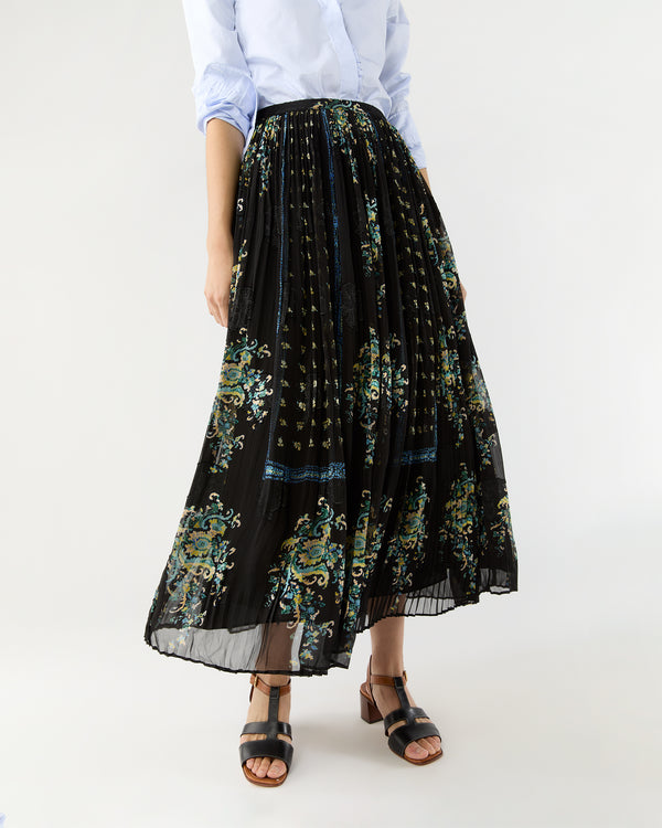 Sid Mashburn Brion Pleated Skirt In Twilight