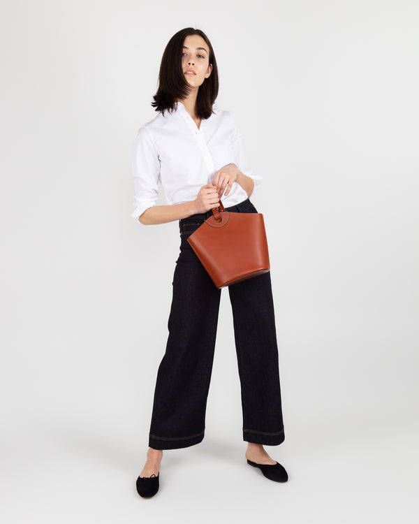 Sid Mashburn Bucket Tote In English Tan Leather