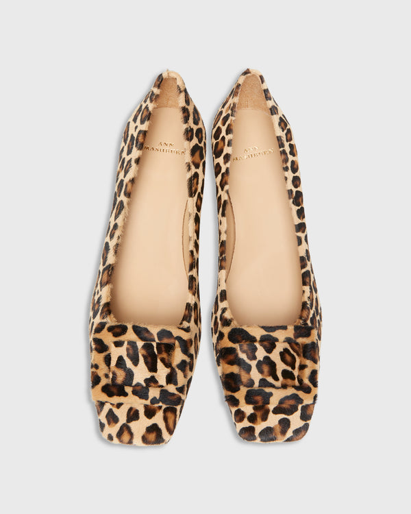 Sid Mashburn Buckle Heel In Leopard Calf Hair