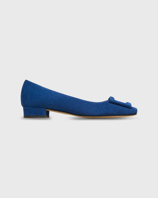 sid mashburn Buckle Shoe in Baltic Blue Suede