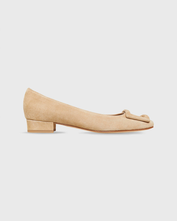 sid mashburn Buckle Shoe in Camel Suede