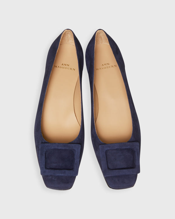 Sid Mashburn Buckle Shoe In Navy Suede