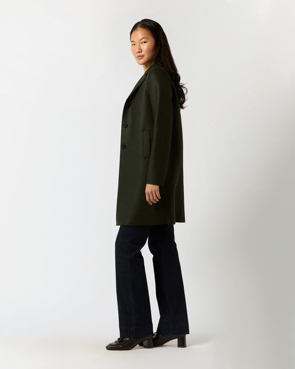 Sid Mashburn Button Up Boxy Coat In Dark Green