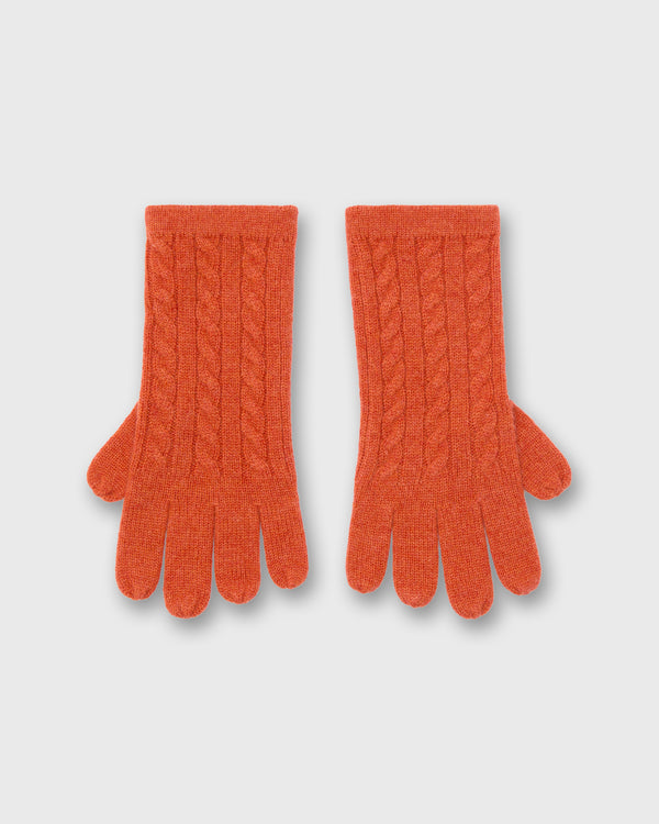 sid mashburn Cable Cashmere Gloves in Orange