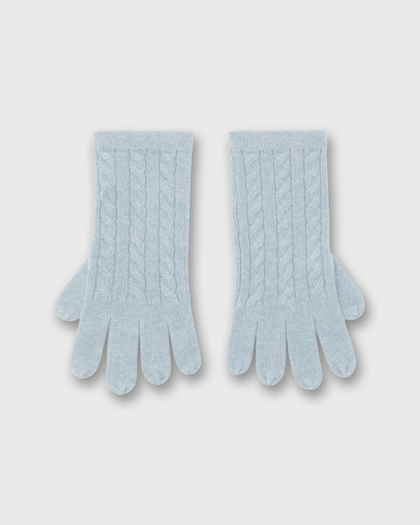 sid mashburn Cable Cashmere Gloves in Pale Blue