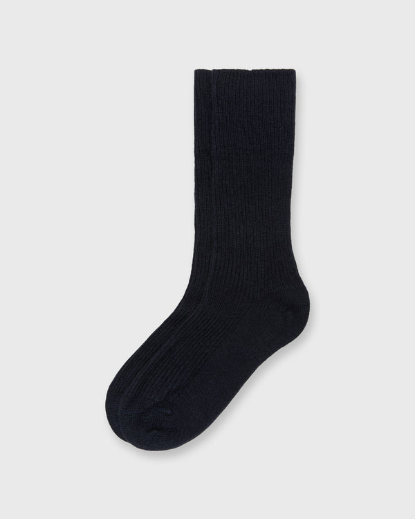 sid mashburn Cashmere Ribbed Socks in Dark Navy