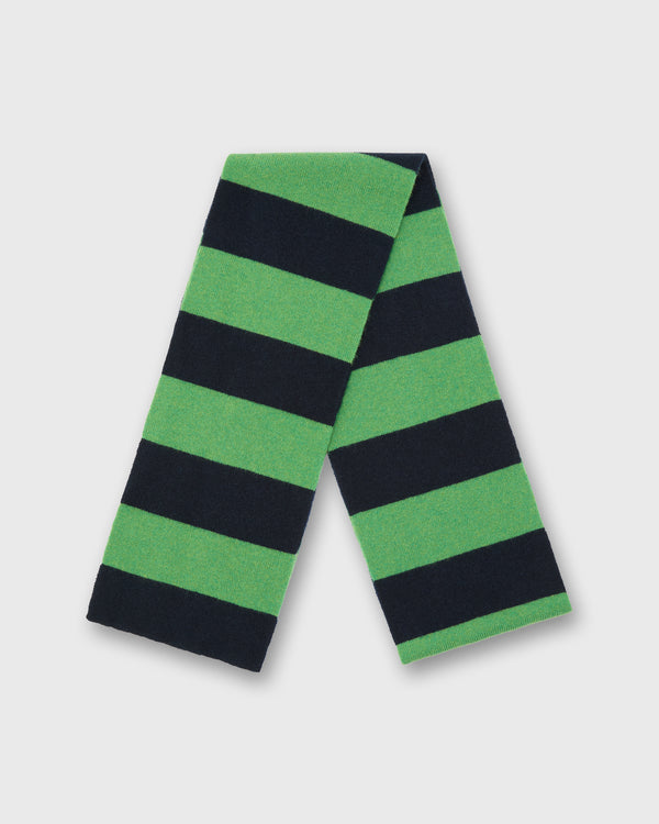Sid Mashburn Cashmere Scarf In Avocado/Navy Stripe