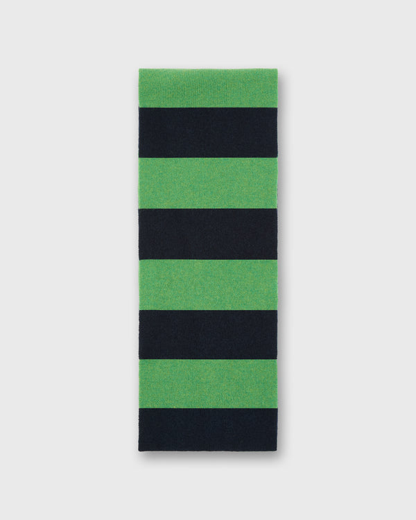 Sid Mashburn Cashmere Scarf In Avocado/Navy Stripe