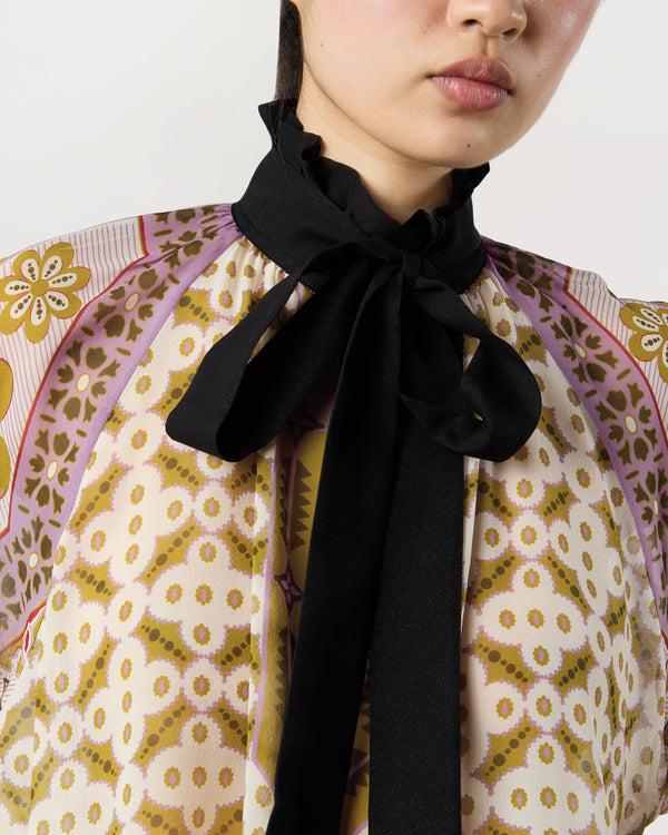 Sid Mashburn Cerere Blouse In Pagoda Silk Chiffon