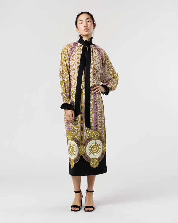 Sid Mashburn Cerere Blouse In Pagoda Silk Chiffon