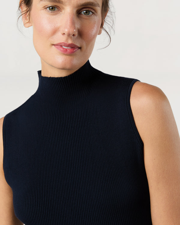 Sid Mashburn Charlotte Dress In Navy Ice Cotton