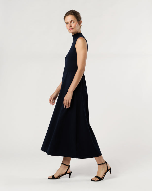 Sid Mashburn Charlotte Dress In Navy Ice Cotton