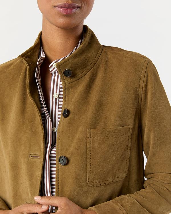 Sid Mashburn Chore Jacket In Hazel Goat Suede