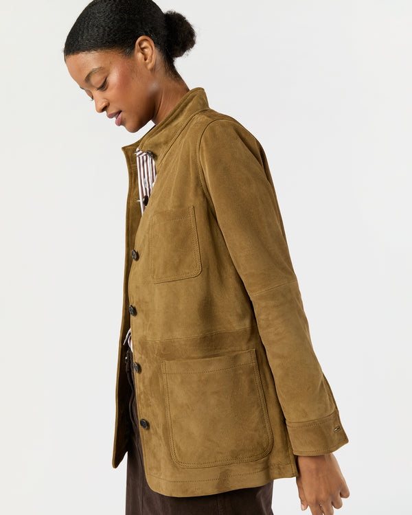 Sid Mashburn Chore Jacket In Hazel Goat Suede