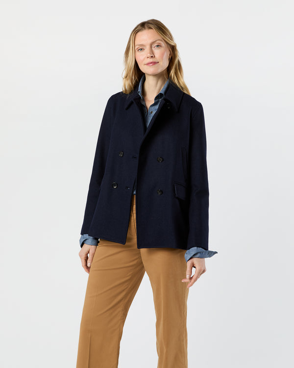 Sid Mashburn Clark Peacoat In Navy Pilot Cloth