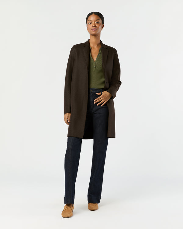 Sid Mashburn Cocoon Coat In Dark Brown