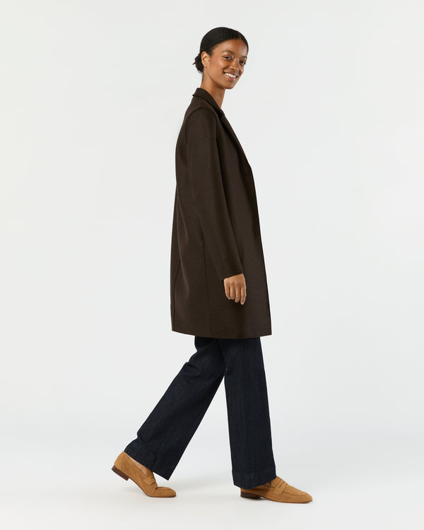 Sid Mashburn Cocoon Coat In Dark Brown