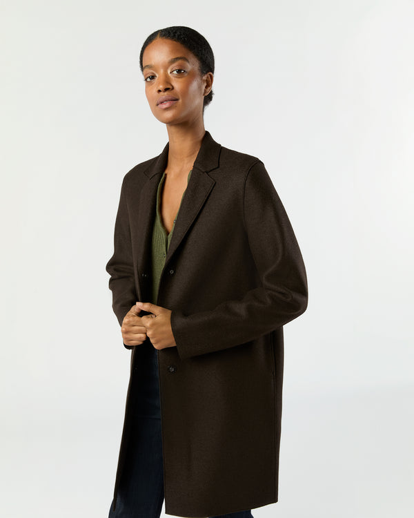 sid mashburn Cocoon Coat in Dark Brown