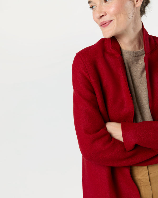 Sid Mashburn Cocoon Coat In Royal Red