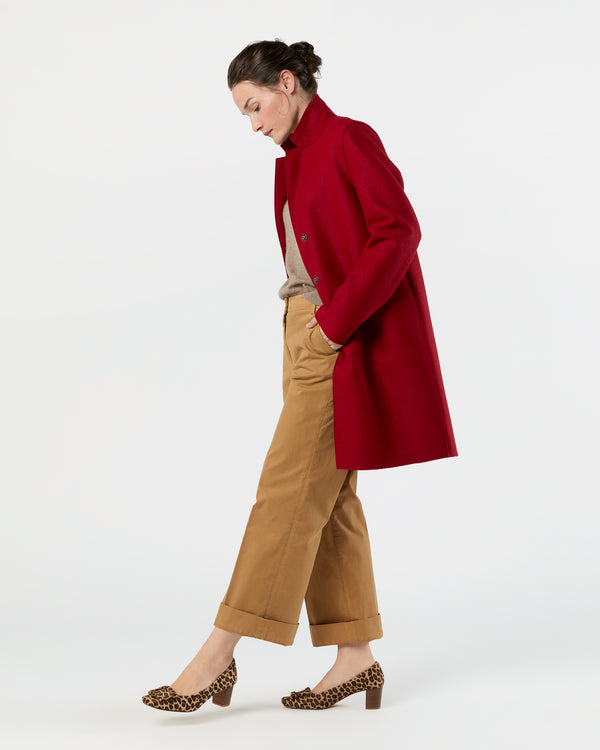 Sid Mashburn Cocoon Coat In Royal Red