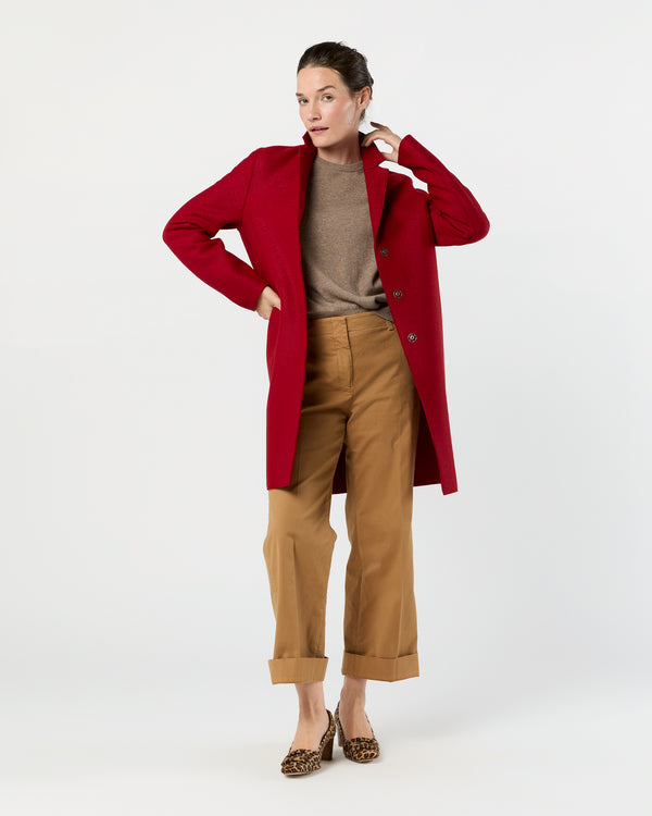 Sid Mashburn Cocoon Coat In Royal Red