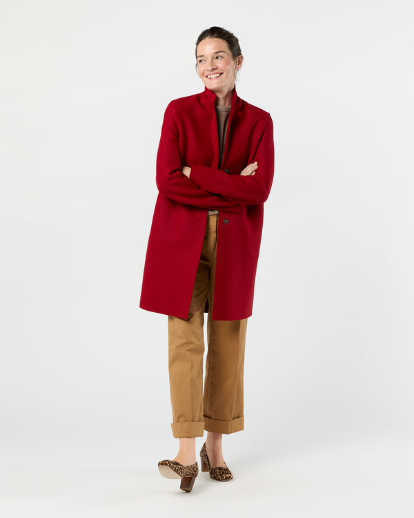 sid mashburn Cocoon Coat in Royal Red