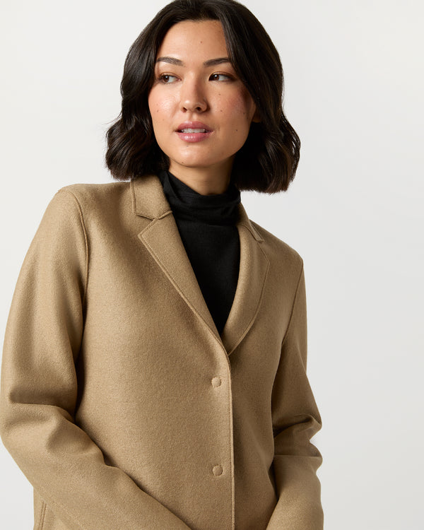Sid Mashburn Cocoon Coat In Tan