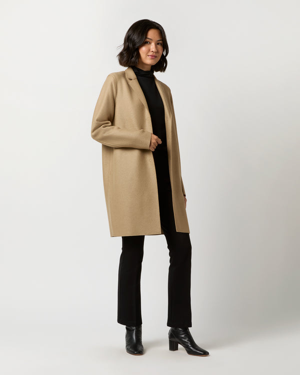 Sid Mashburn Cocoon Coat In Tan