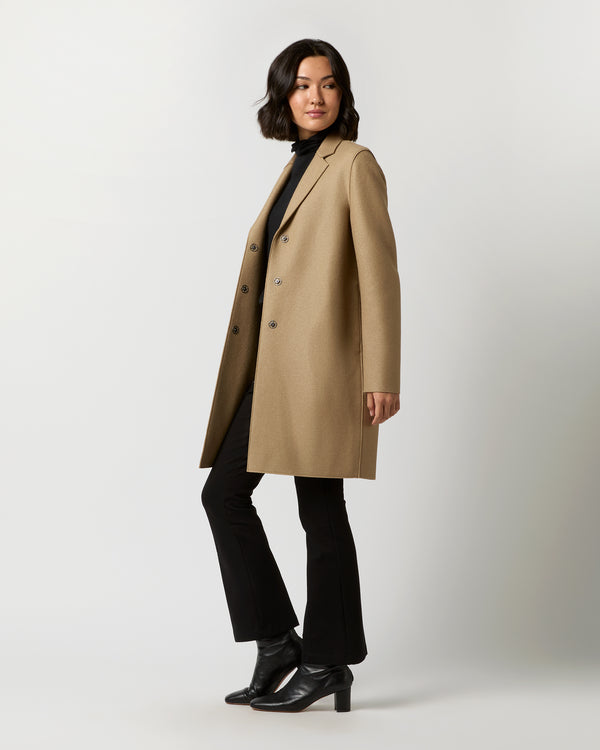 Sid Mashburn Cocoon Coat In Tan