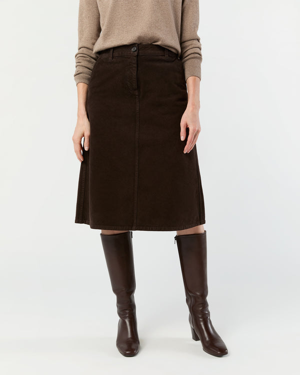 Sid Mashburn Connelly Skirt In Coffee Stretch Cord