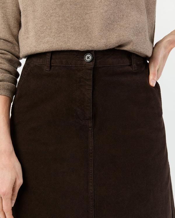 Sid Mashburn Connelly Skirt In Coffee Stretch Cord