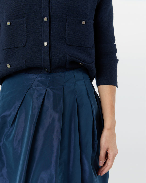 Sid Mashburn Cossie Skirt In Navy Nylon Taffeta