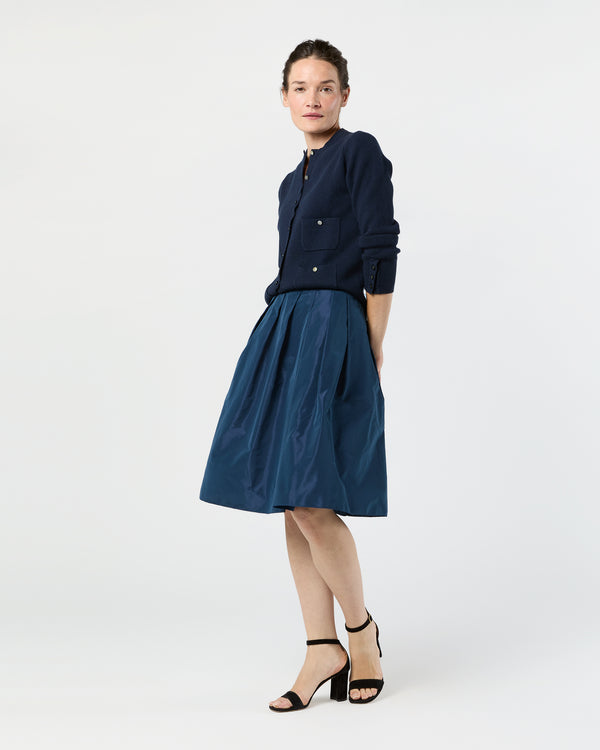 Sid Mashburn Cossie Skirt In Navy Nylon Taffeta