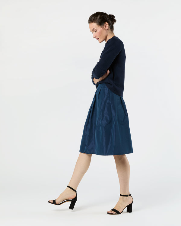 Sid Mashburn Cossie Skirt In Navy Nylon Taffeta