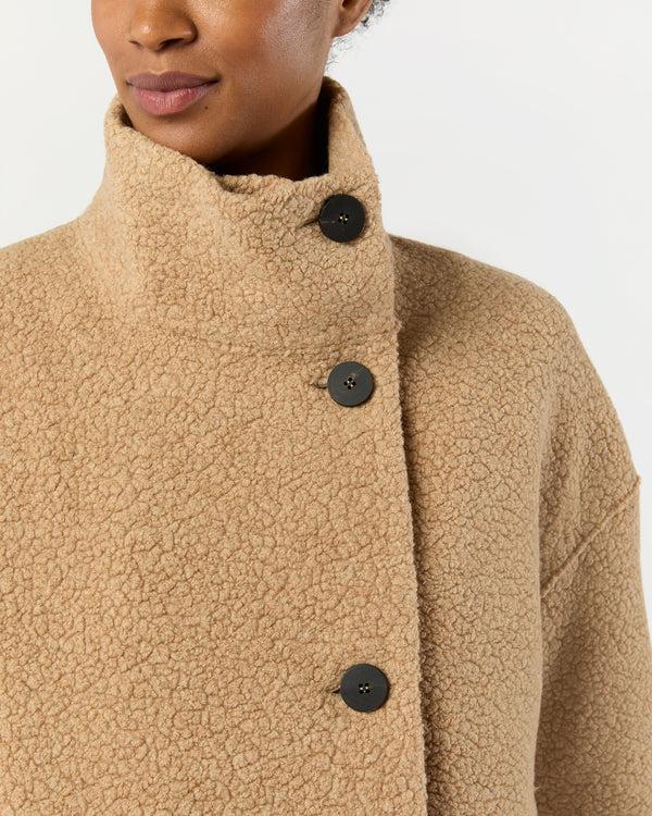 Sid Mashburn Cropped Funnel Jacket In Beige