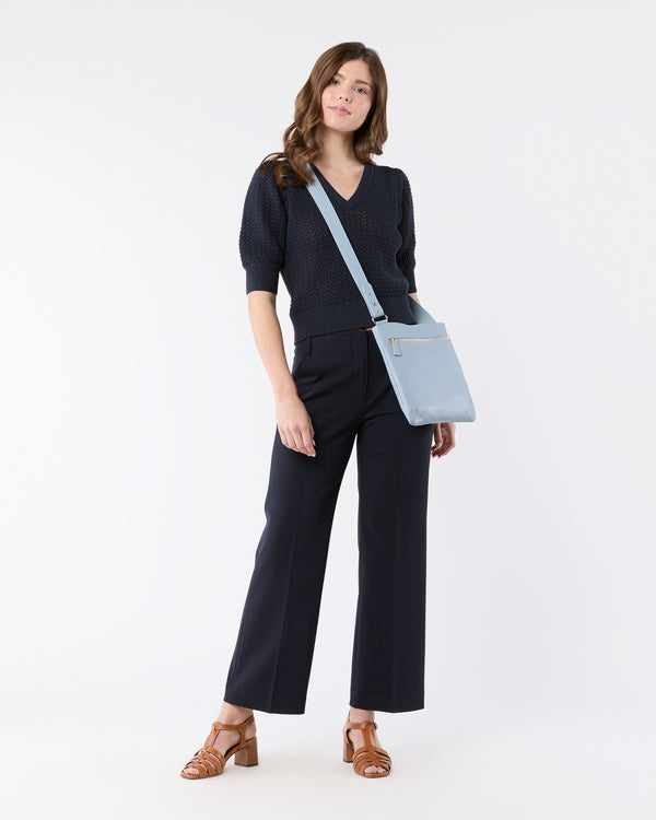 Sid Mashburn Crossbody Pouch In Mist Leather