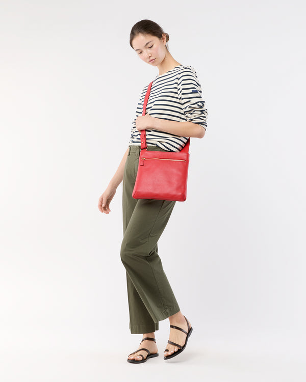 Sid Mashburn Crossbody Pouch In Poppy Leather