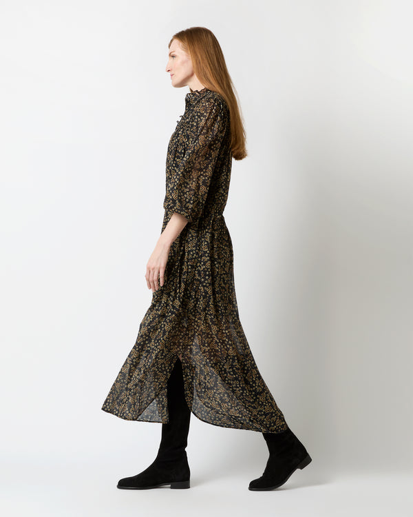 Sid Mashburn Dalida Dress In Black/Ochre