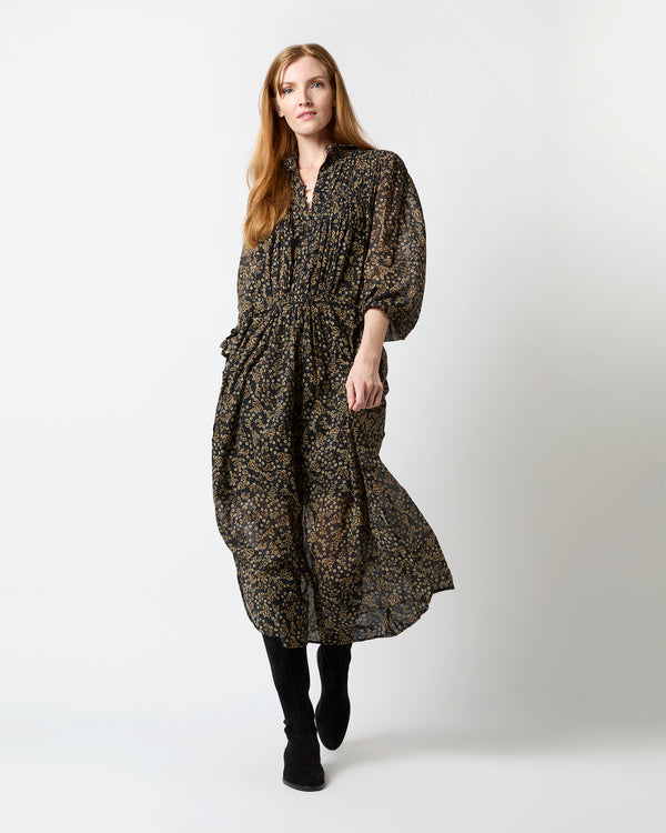 sid mashburn Dalida Dress in Black/Ochre