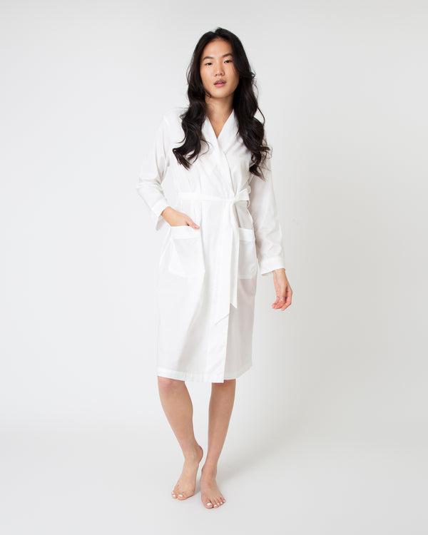 sid mashburn Darcey Robe in White Cotton Lawn