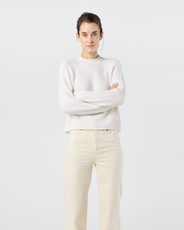 sid mashburn Dell Sweater in Ivory Cashmere