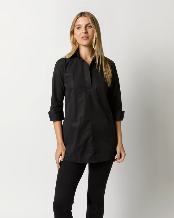 sid mashburn Designer Tunic in Black Poplin