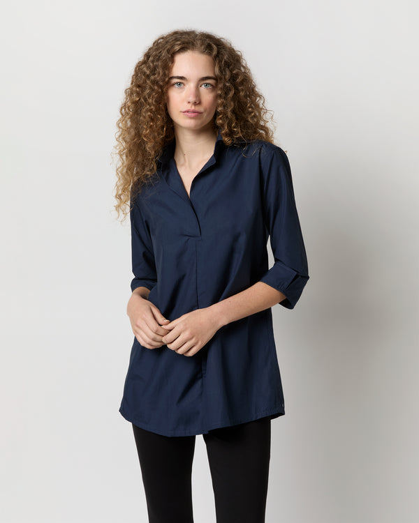 sid mashburn Designer Tunic in Navy Poplin