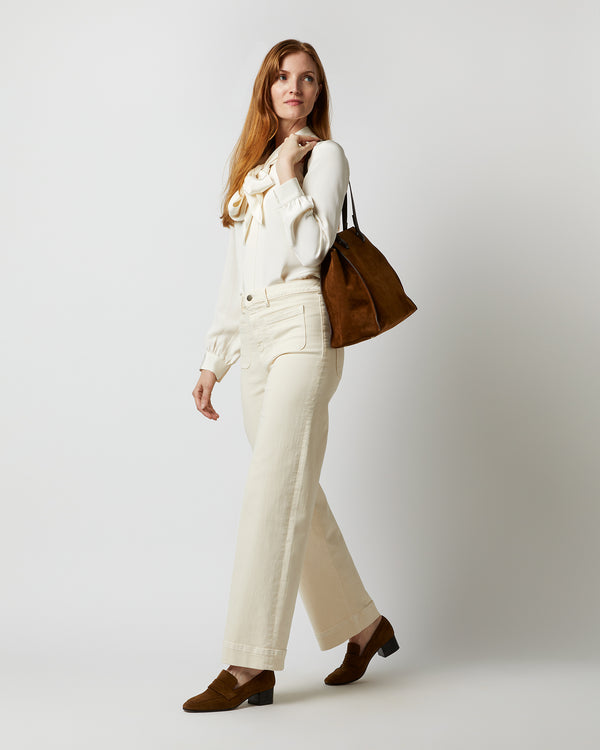 Sid Mashburn Evie Tote In Tan Suede