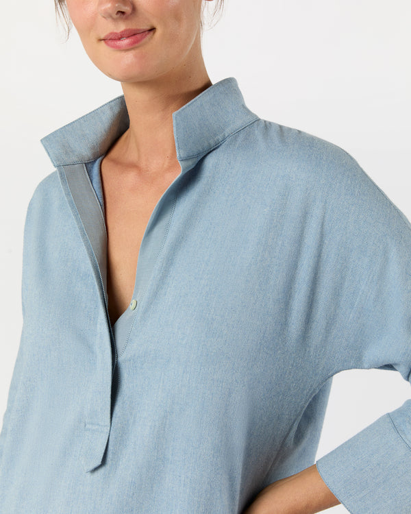 Sid Mashburn Fanny Shirt In Sky Brushed Twill