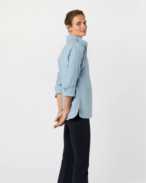 Sid Mashburn Fanny Shirt In Sky Brushed Twill