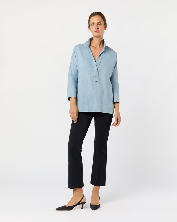 sid mashburn Fanny Shirt in Sky Brushed Twill